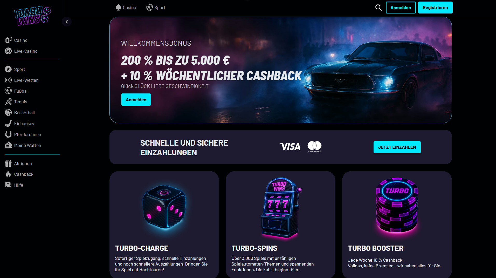 turbowins casino homepage